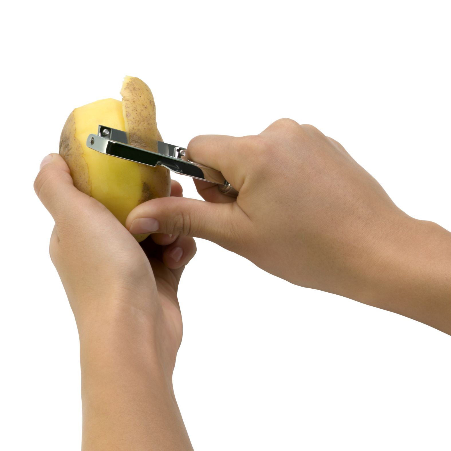 Profi Plus Edelstahl-Pendelschäler 19 cm - mit Kartoffelaugen-Ausstecher Profi Plus Edelstahl-Pendelschäler 19 cm - mit Kartoffelaugen-Ausstecher