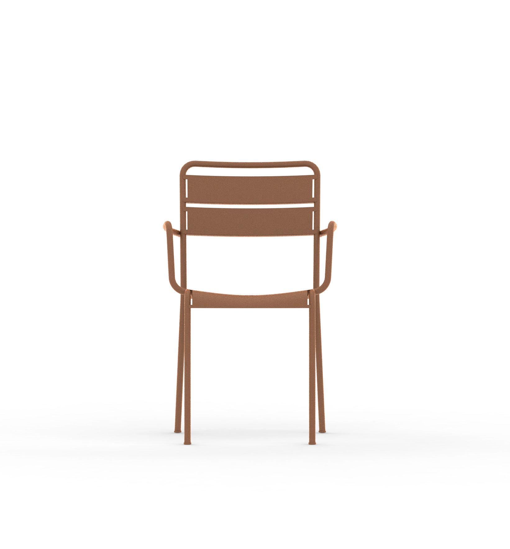 Twist Outdoorstuhl mit Armlehne stapelbar Corten Twist Outdoorstuhl mit Armlehne stapelbar Corten