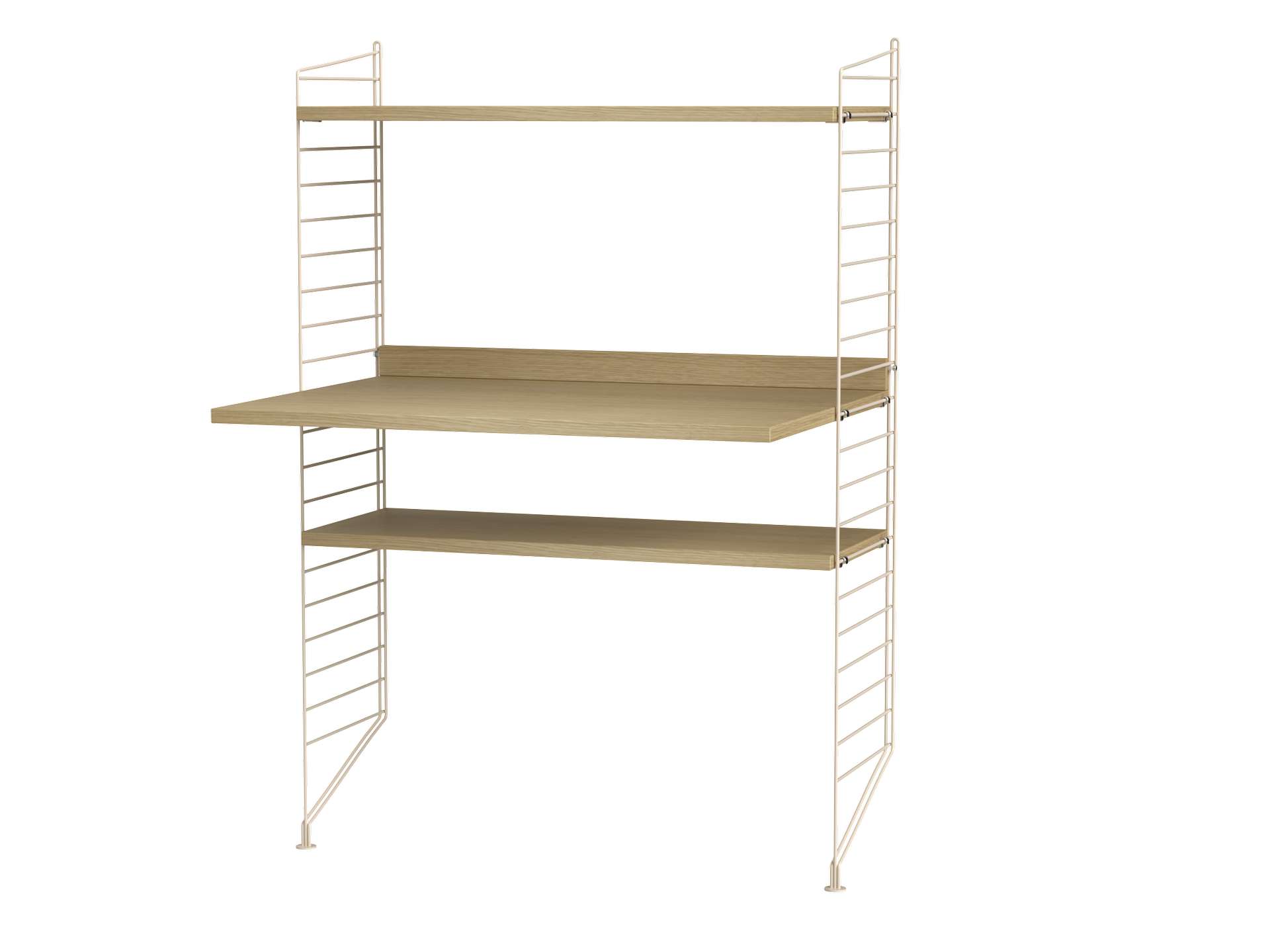 Kleiner Schreibtisch mit Ablage Beige Eiche