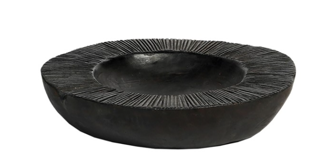 Benoa Schale aus schwarzem Teakholz - Dekoschale 40 cm
