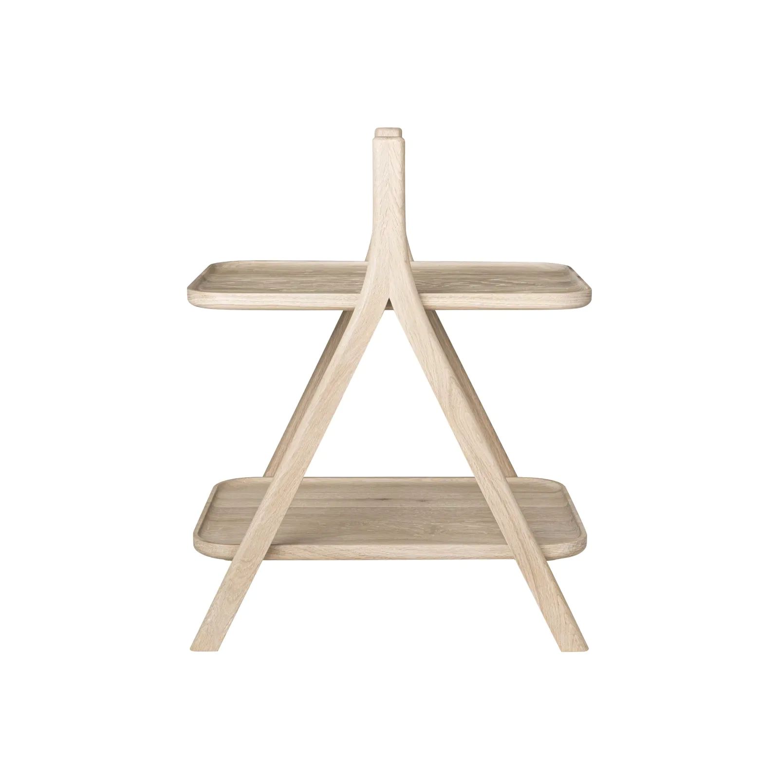 ETA Beistelltisch Eiche – Mobiler Tisch mit Griff & 2 Ablagen, Farbe Eiche