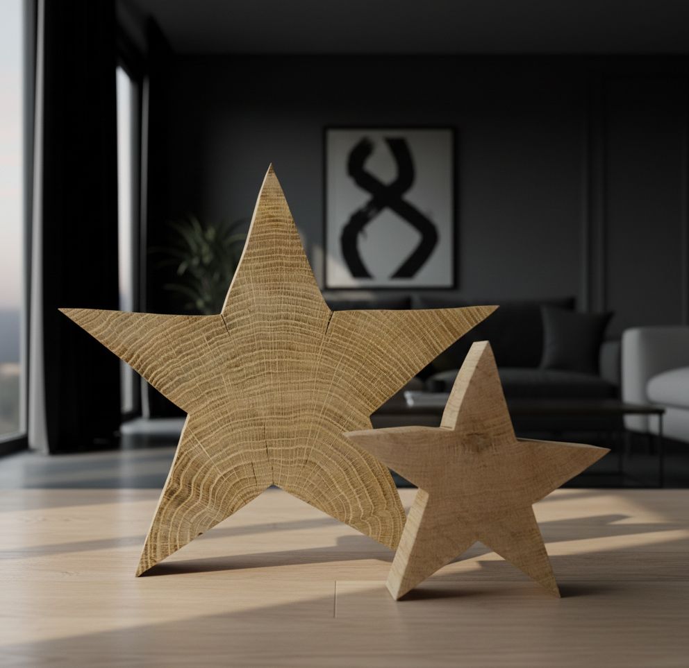Holz-Stern Marius Pappelholz, 25 cm