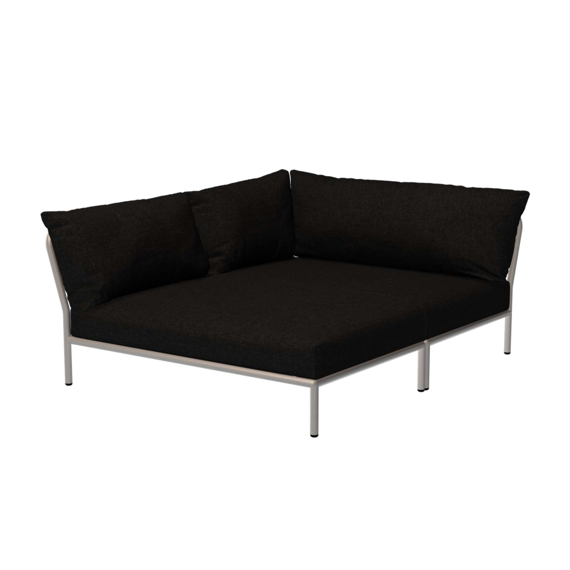 LEVEL2 Outdoor Eck-Sofa Lounge-Modul 5 Dunkelgrau Weiß Links