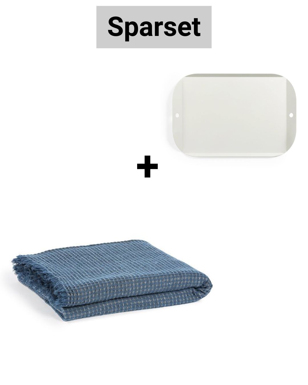 plaid + tablett Sparset Plaid / Kuscheldecke Selene blau + Tablett