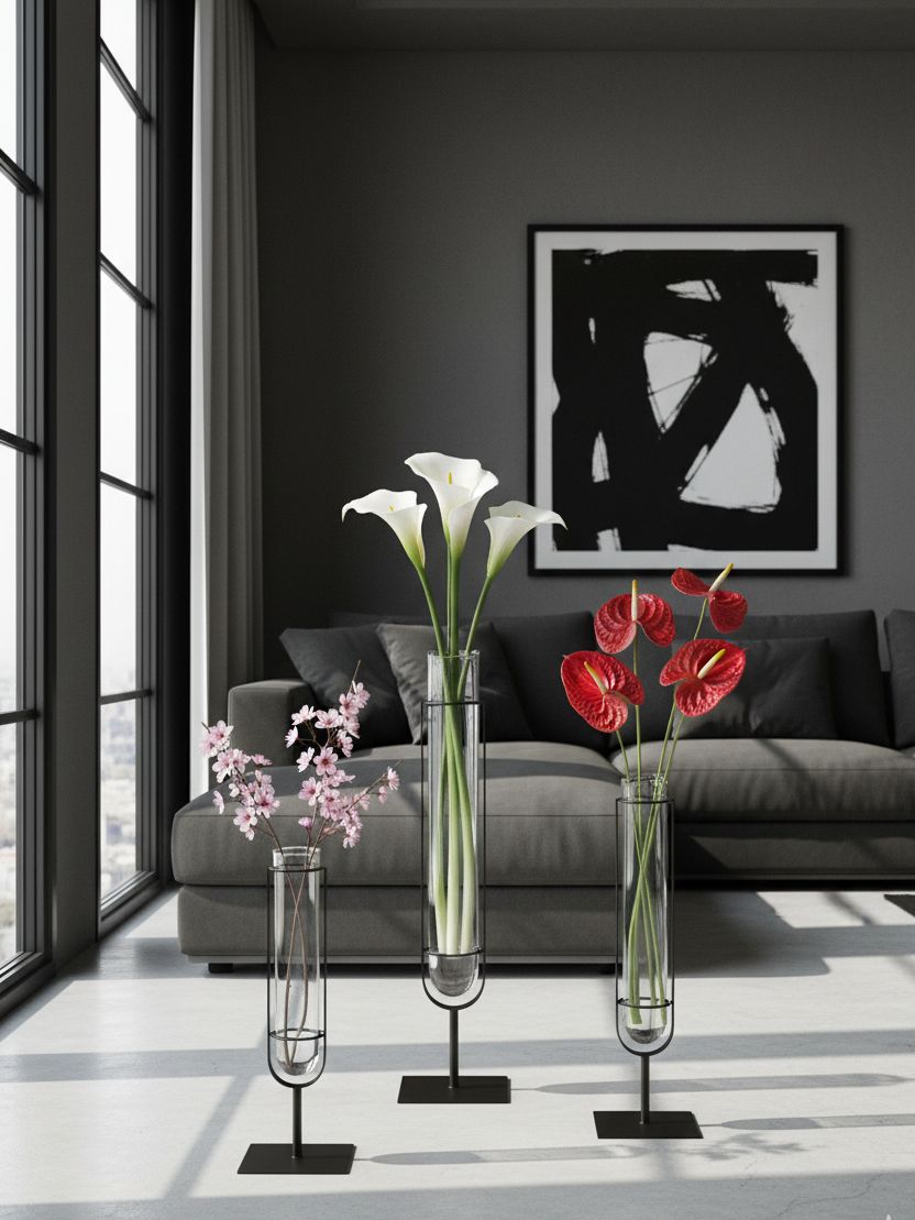 Dekovase Lazaro mit filigranem Eisenständer – für Blumenarrangements, Höhe 40 cm Dekovase Lazaro mit filigranem Eisenständer – für Blumenarrangements, Höhe 40 cm