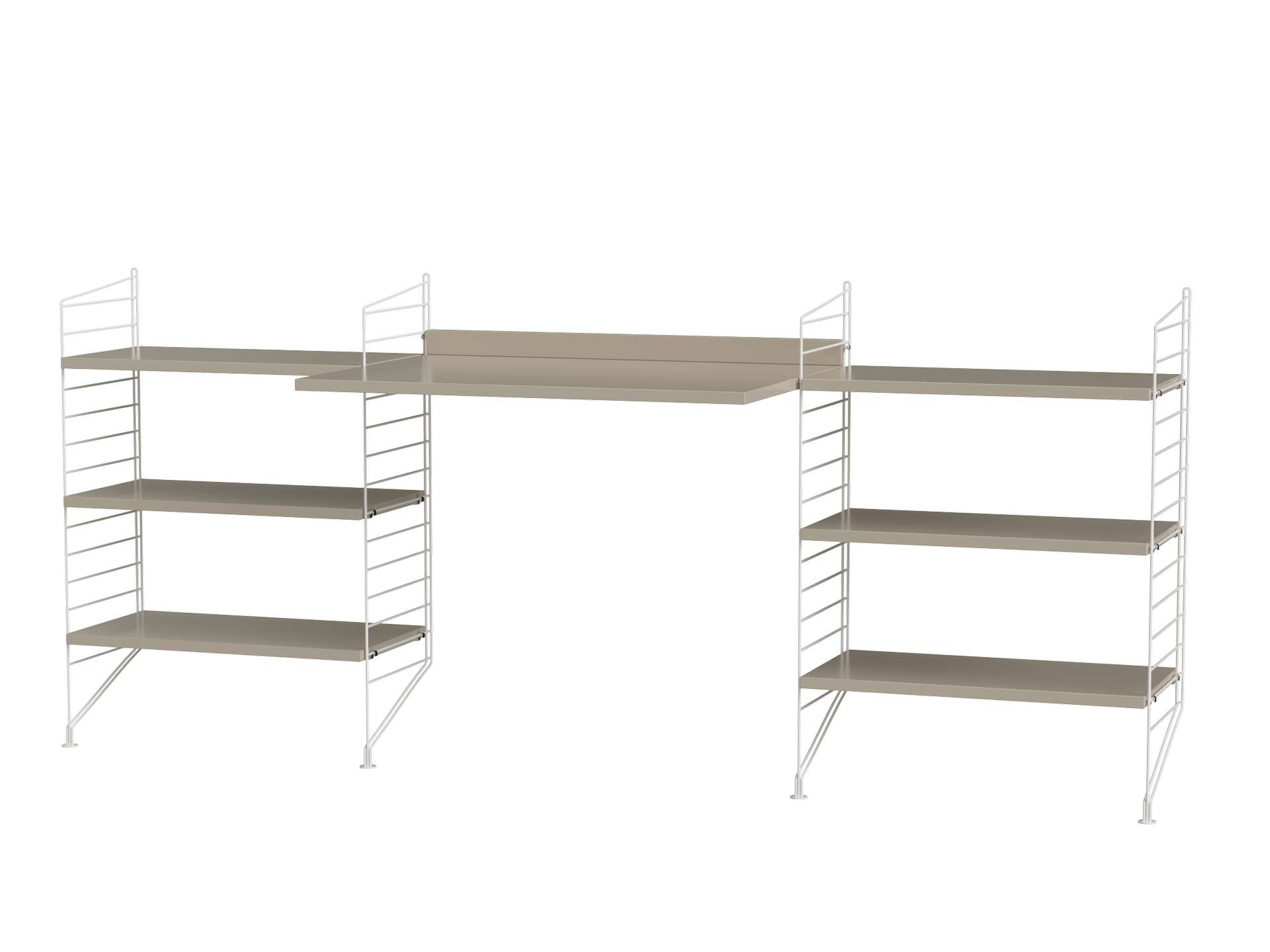 Schreibtisch mit Regal minimalistisch Weiß Beige Schreibtisch mit Regal minimalistisch Weiß Beige