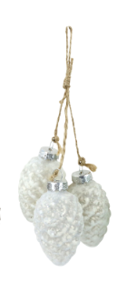 Weihnachtsanhänger Zapfen aus Glas 4 x 7 cm weiß.png Weihnachtsanhänger Zapfen aus Glas 4 x 7 cm weiß