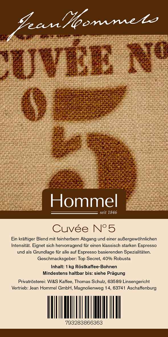 Kaffee Cuvee Nr. 5 1000g Kaffee Cuvee Nr. 5 1000g