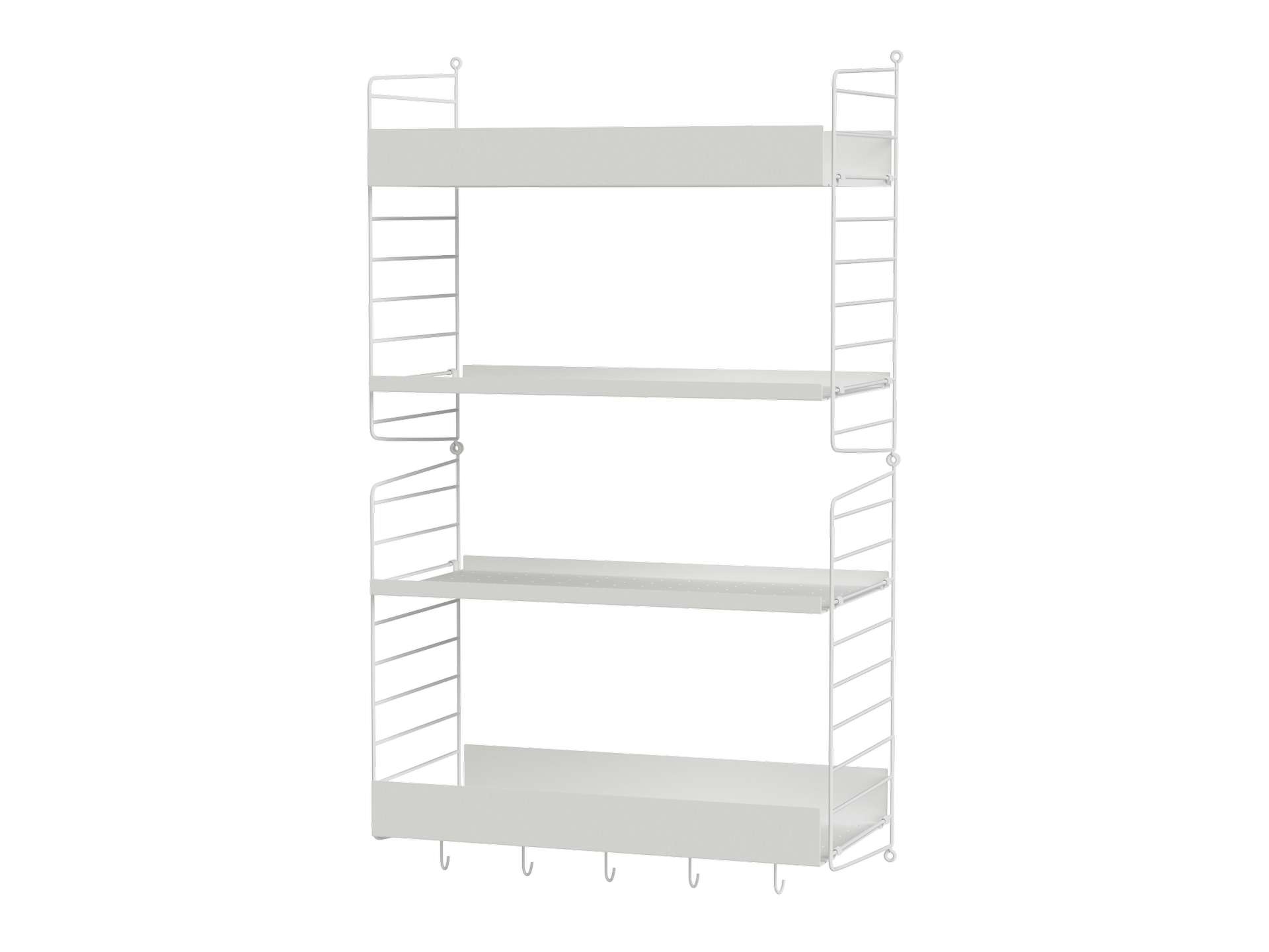 Küchenregal mit Haken Weiß