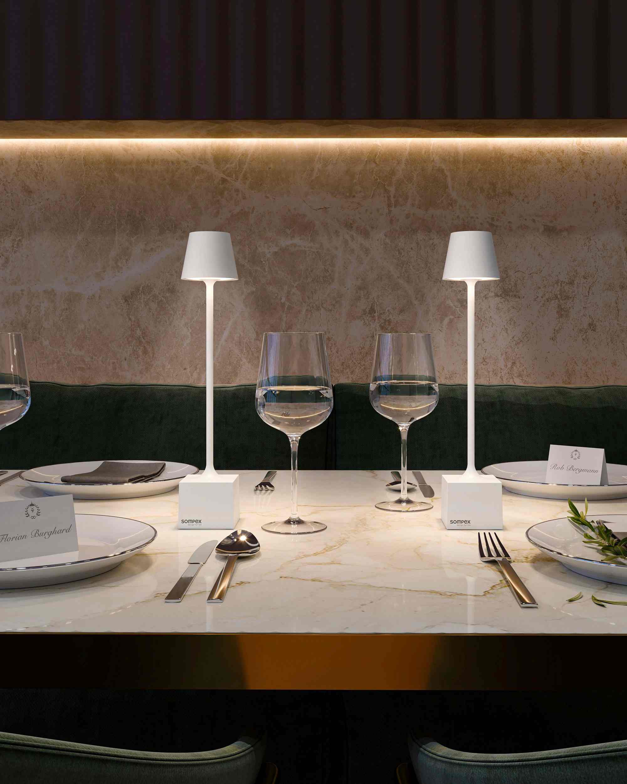 DAVE standfeste Akku-Tischleute Indoor und Outdoor olivgrün