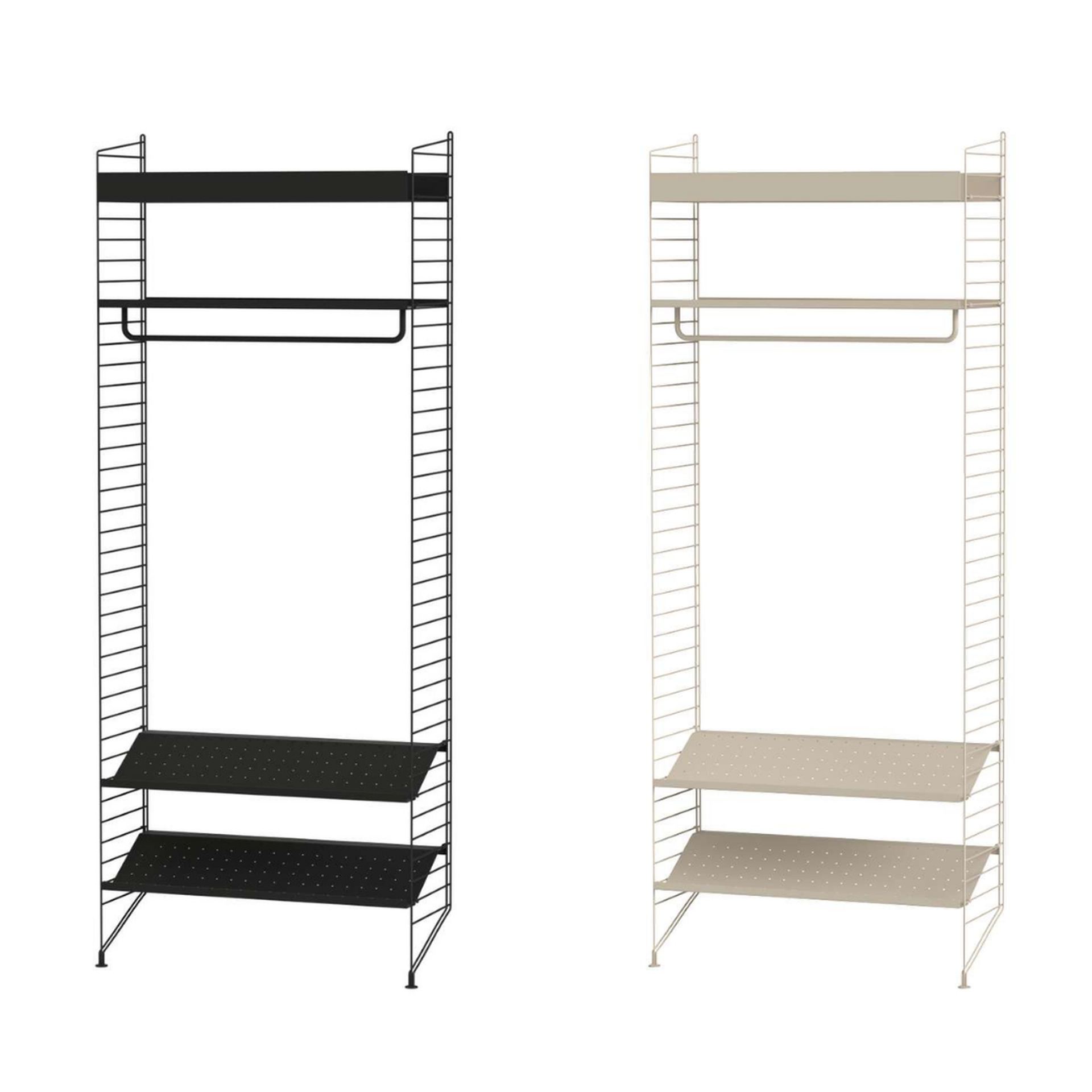 Schmales Garderobenregal mit Schuhablage Schwarz