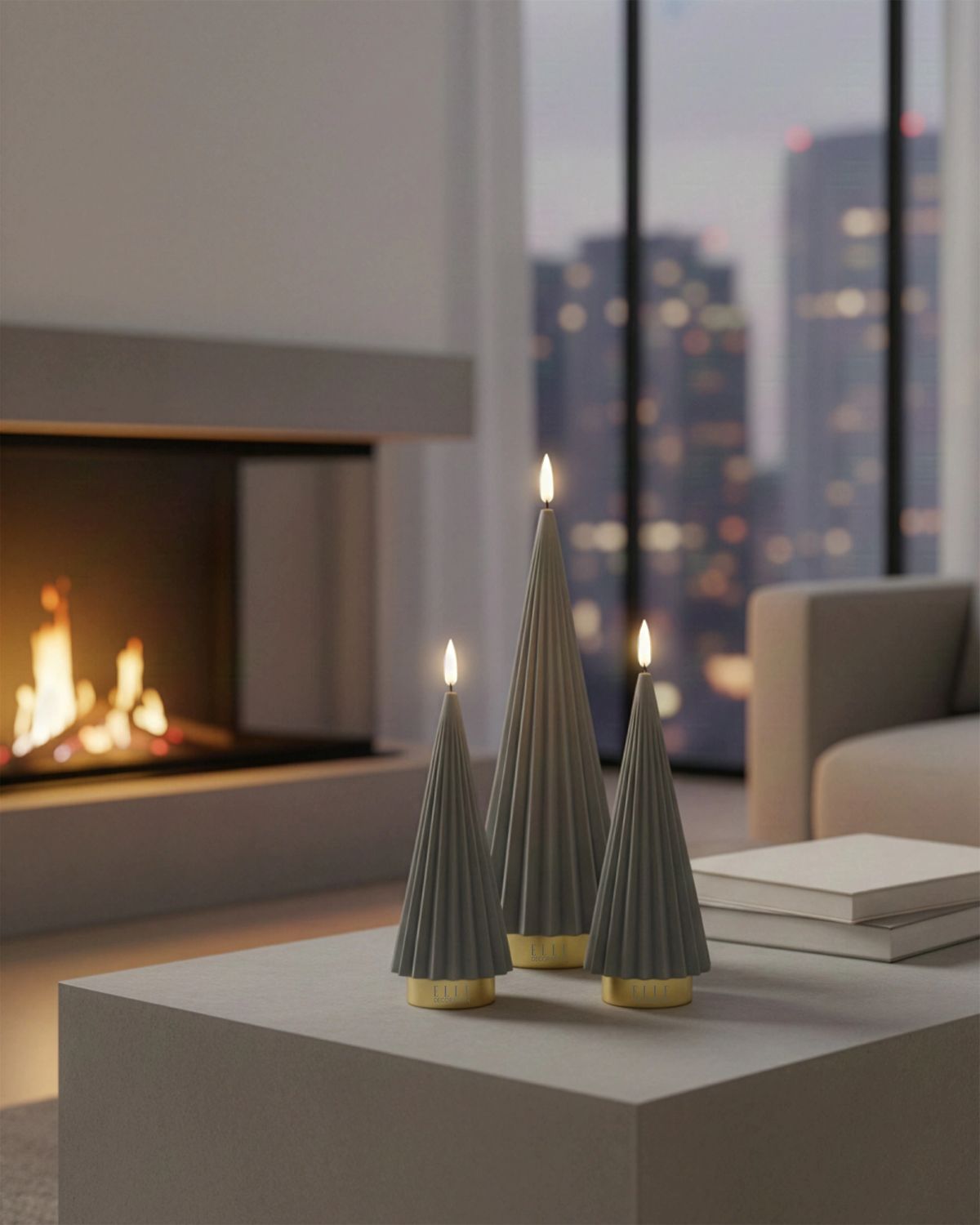 BOREAL LED-Kerze in Tannenbaumform - festliche Deko BOREAL LED-Kerze in Tannenbaumform - festliche Deko Taupe, Größe L