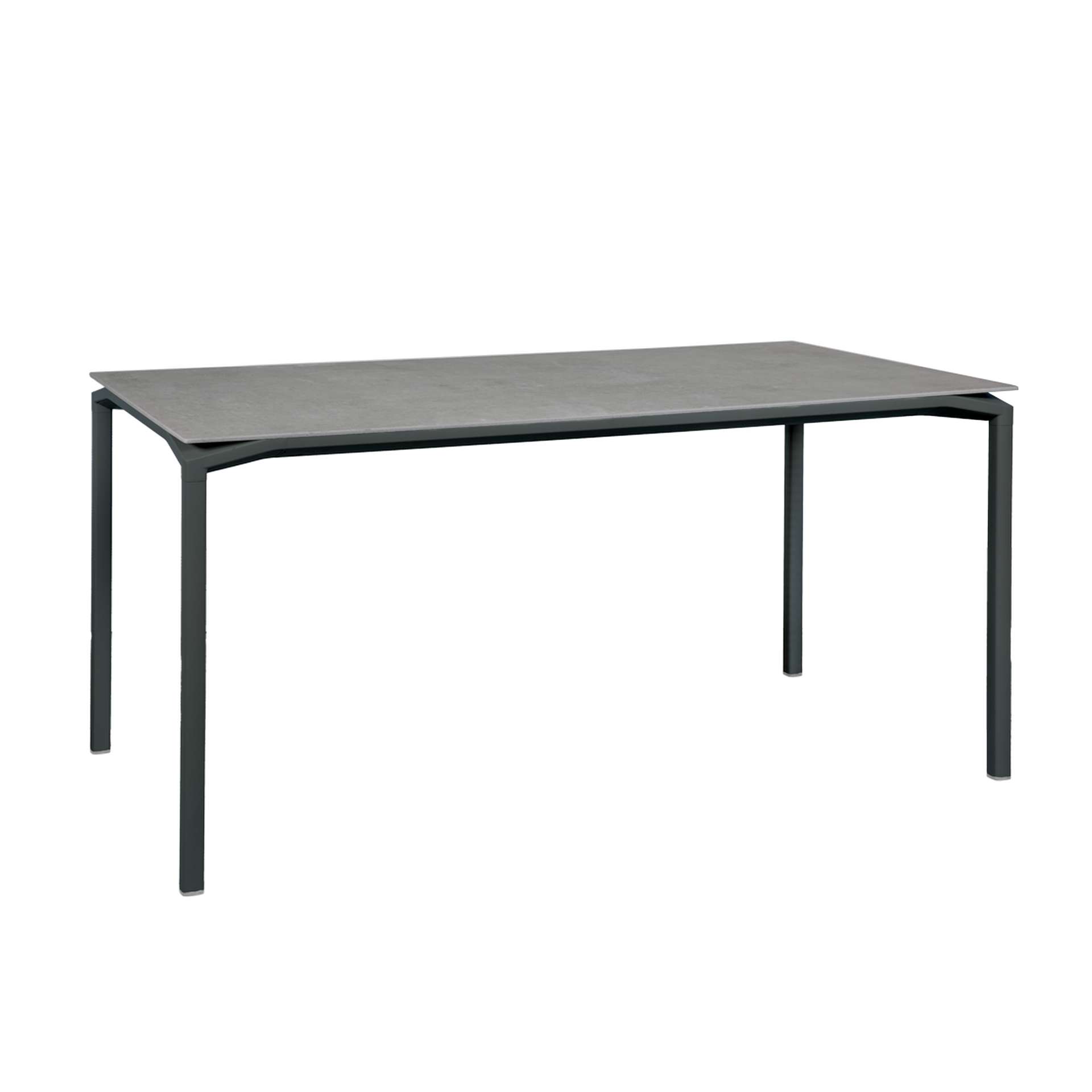 Calvi Outdoor-Gartentisch Mineral Grau-Kreta 160x80 cm mit Dekton® Platte 47 Anthrazit