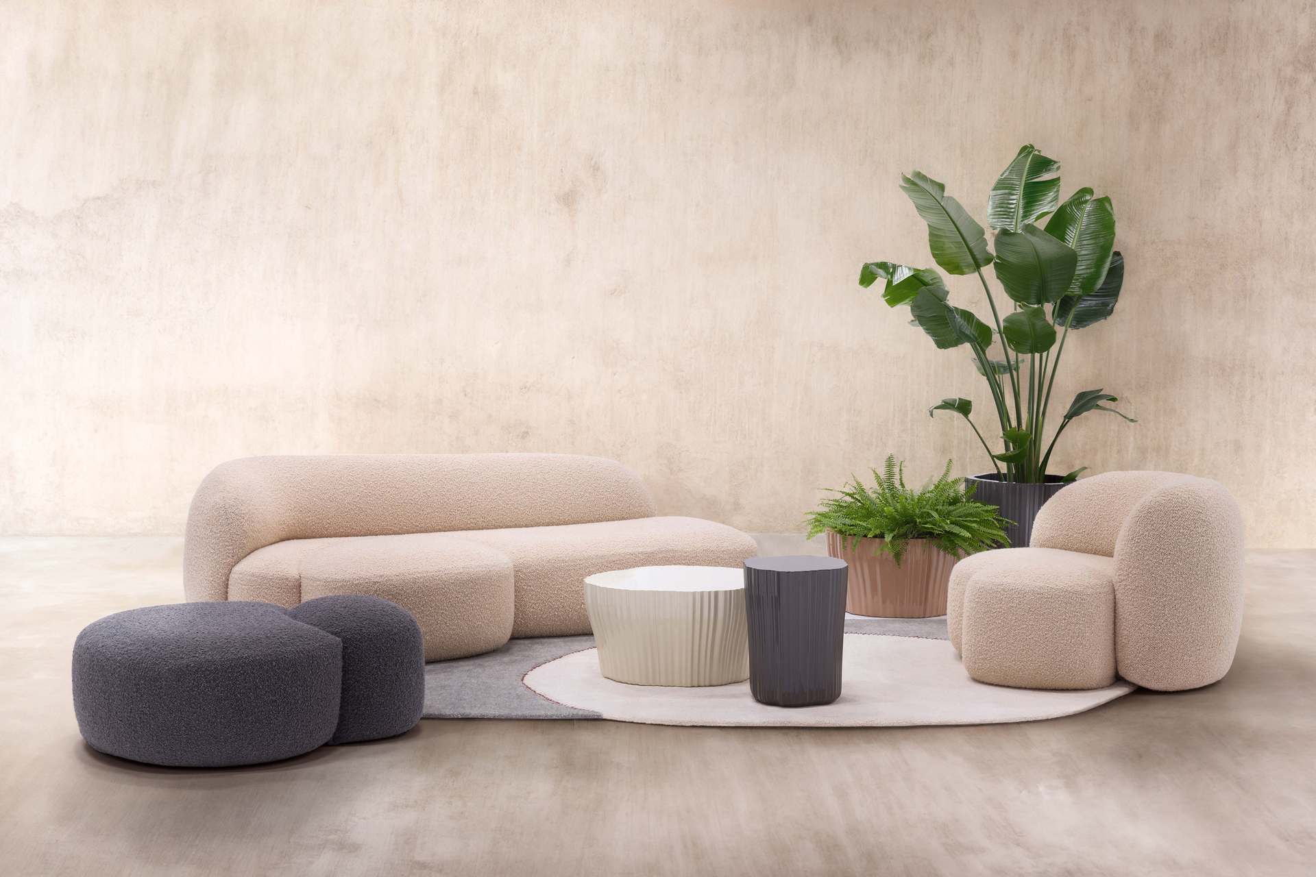 Corteza Couchtisch Freiform 36 Bordeaux ca Ø70