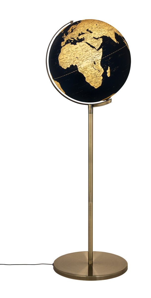Standglobus "SOJUS LIGHT" gold/dunkelblau antikgolden gebürstet