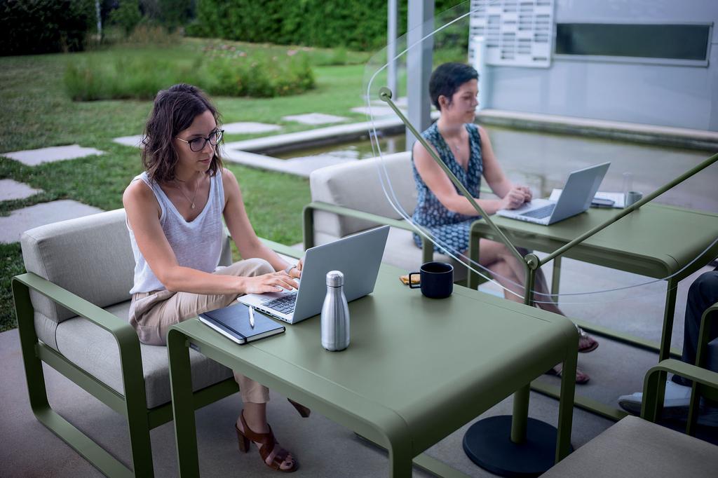 Bellevie halbhoher Lounge-Tisch Latte Beige 140 x 80 cm Bellevie halbhoher Lounge-Tisch Latte Beige 74 x 80 cm