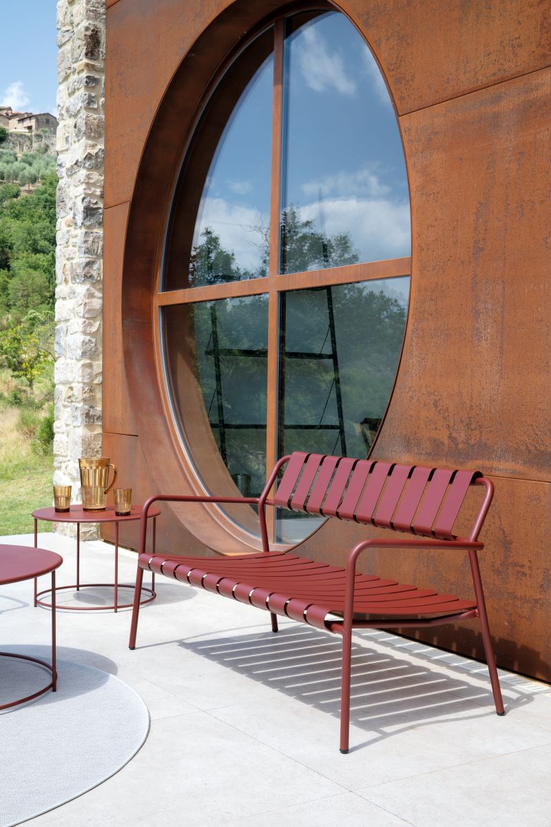 Verdea 2-Sitzer Gartenbank aus Aluminium terracotta