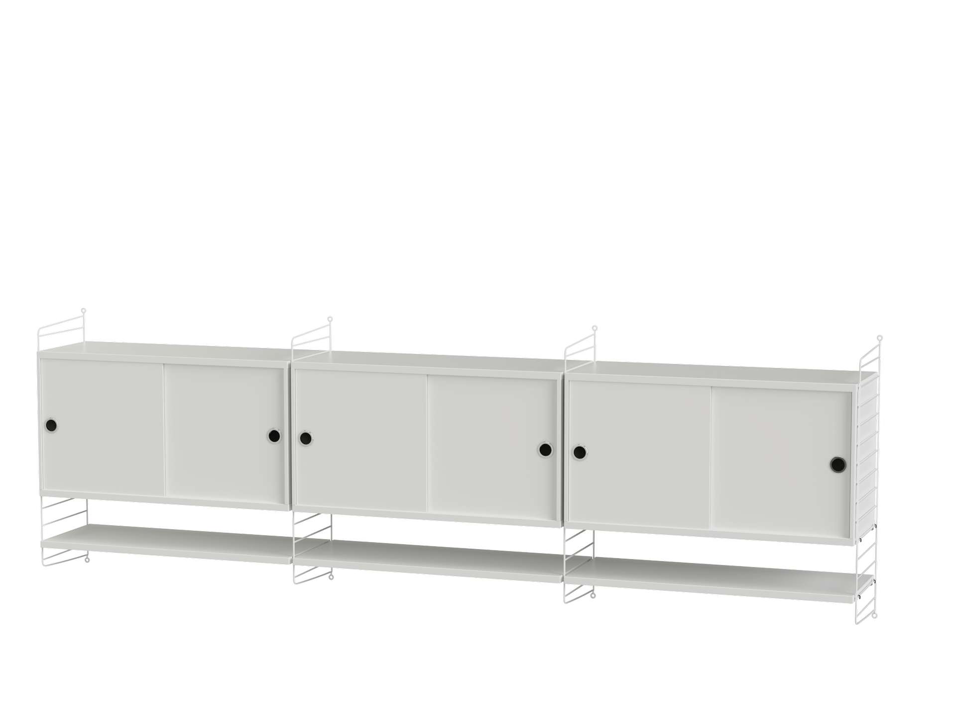 Sideboard wandmontage mit Regalböden Weiß Weiß