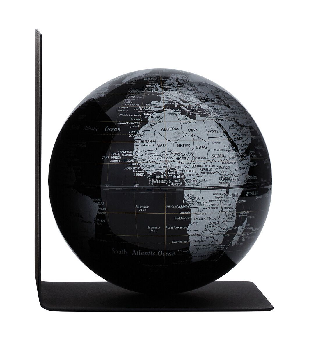 Buchstütze mit Globus „BookGlobe Single“ – Magnetisch, 13 cm, edles Design schwarz/silber Buchstütze mit Globus „BookGlobe Single“ – Magnetisch, 13 cm, edles Design schwarz/silber