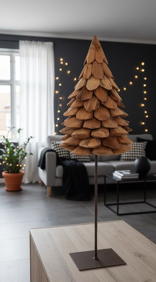 Deko Baum aus Teakholz M 70 cm, Ø 25 cm