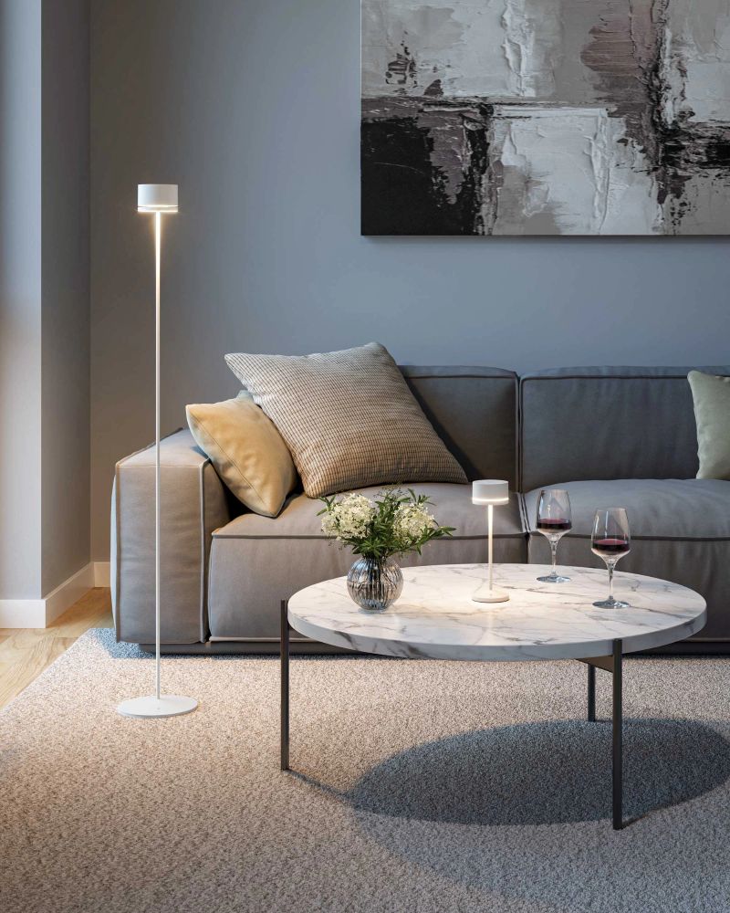 MONZA Akku-Stehleuchte aus Aluminium - filigrane Silhouette Sand MONZA Akku-Stehleuchte aus Aluminium - filigrane Silhouette Sand