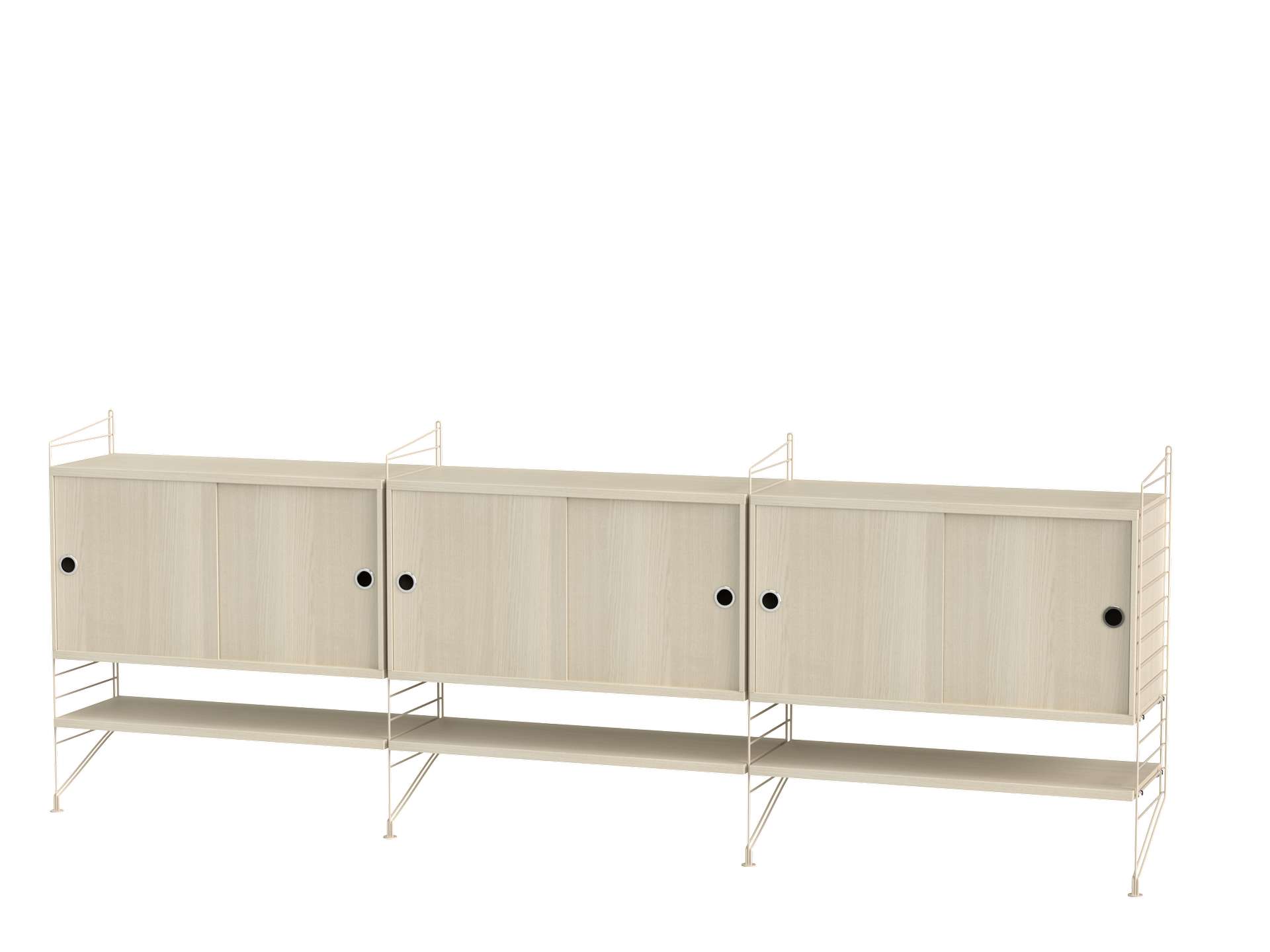 Sideboard Kommode mit Regalböden Beige Esche