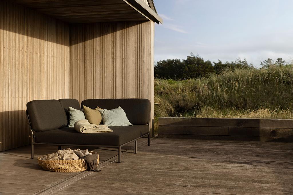 LEVEL Outdoor Sofa Lounge-Modul 2 Sooty Grey Dunkelgrau Links