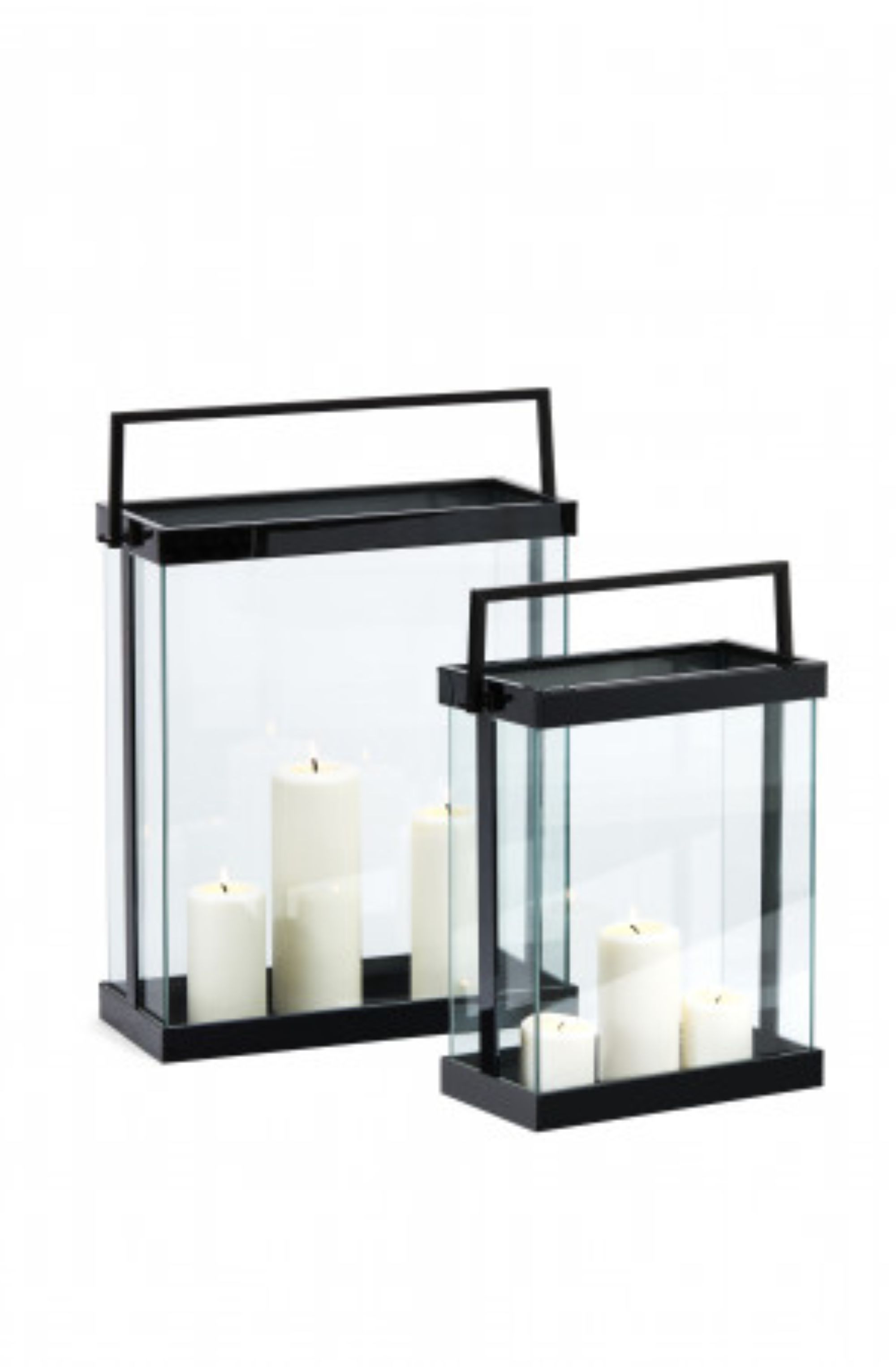 LUXOR geradlinige Laterne aus gehärtetem Sicherheitsglas 42 cm