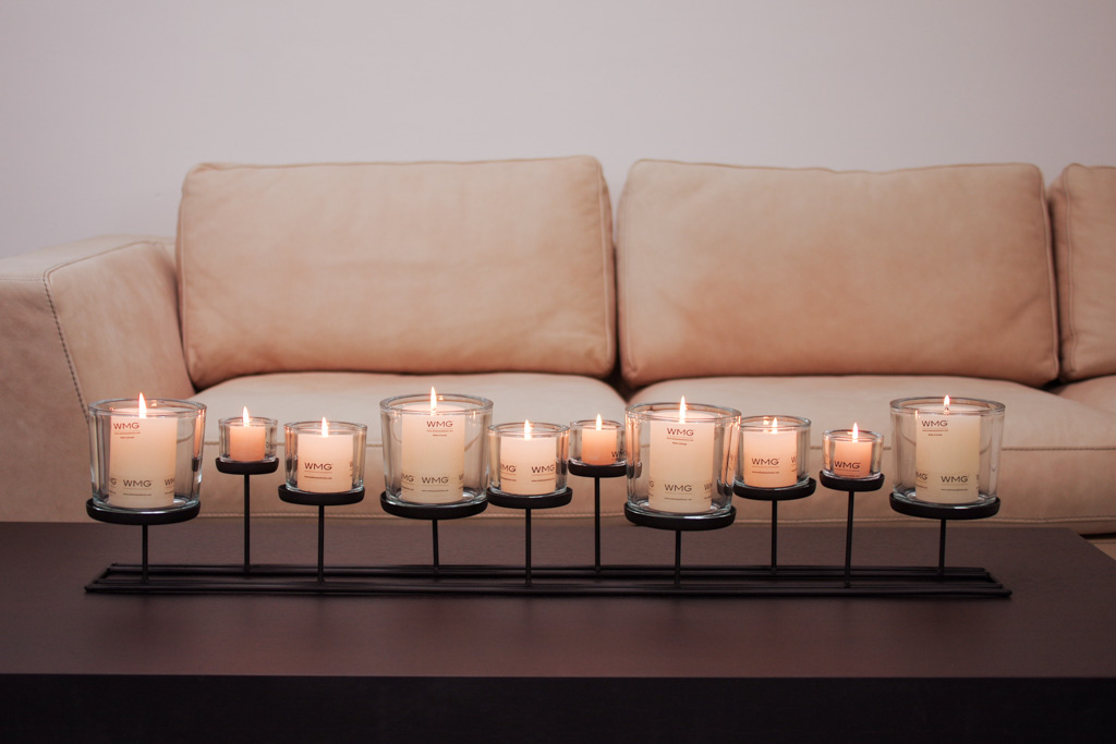 Windlicht Lincoln Rechteckig Windlicht Lincoln Rechteckig 100 cm mit 10 Gläsern und Gratiszugabe