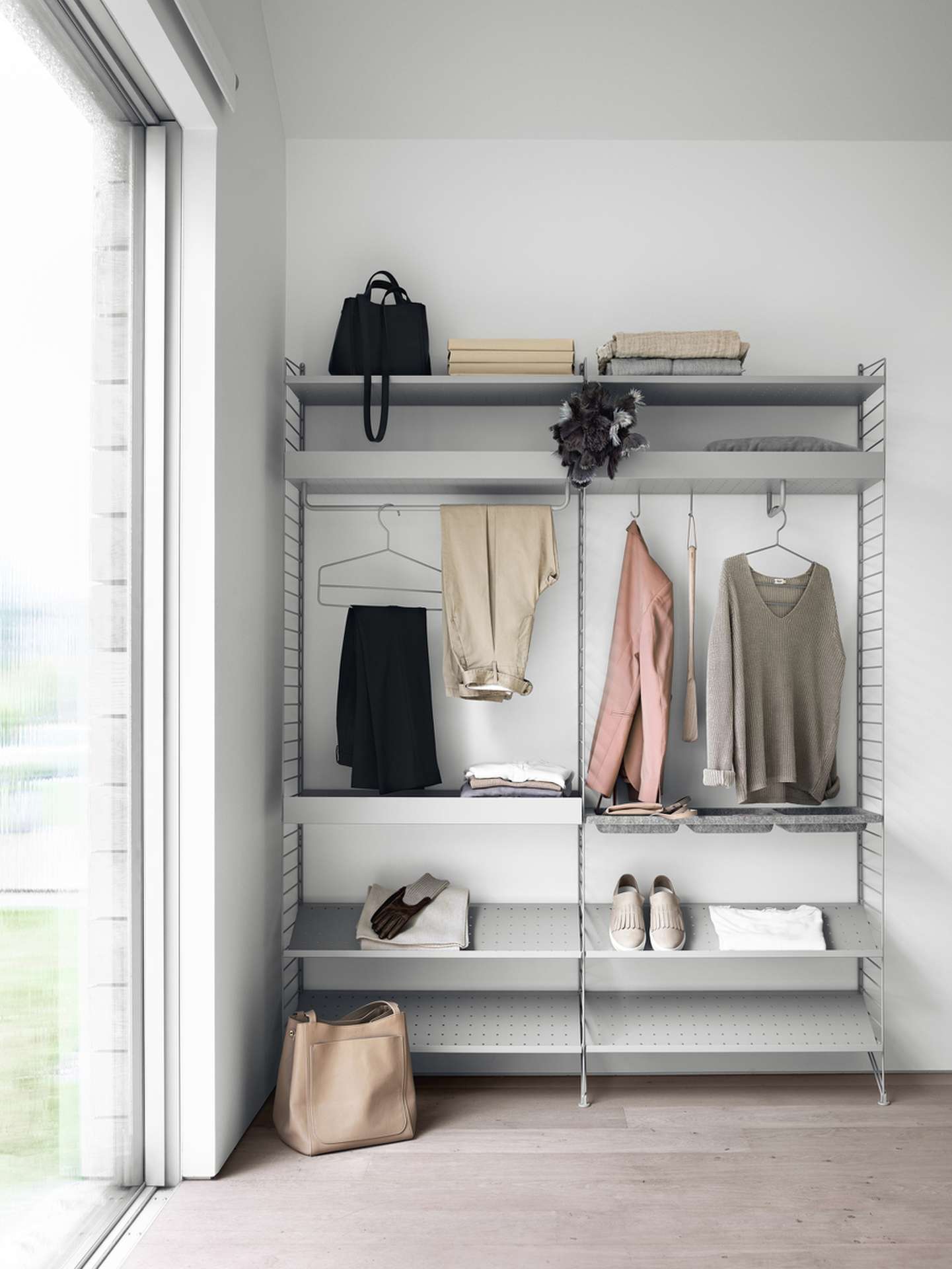 String System Kleiderbügel Dunkelgrau 4er Set