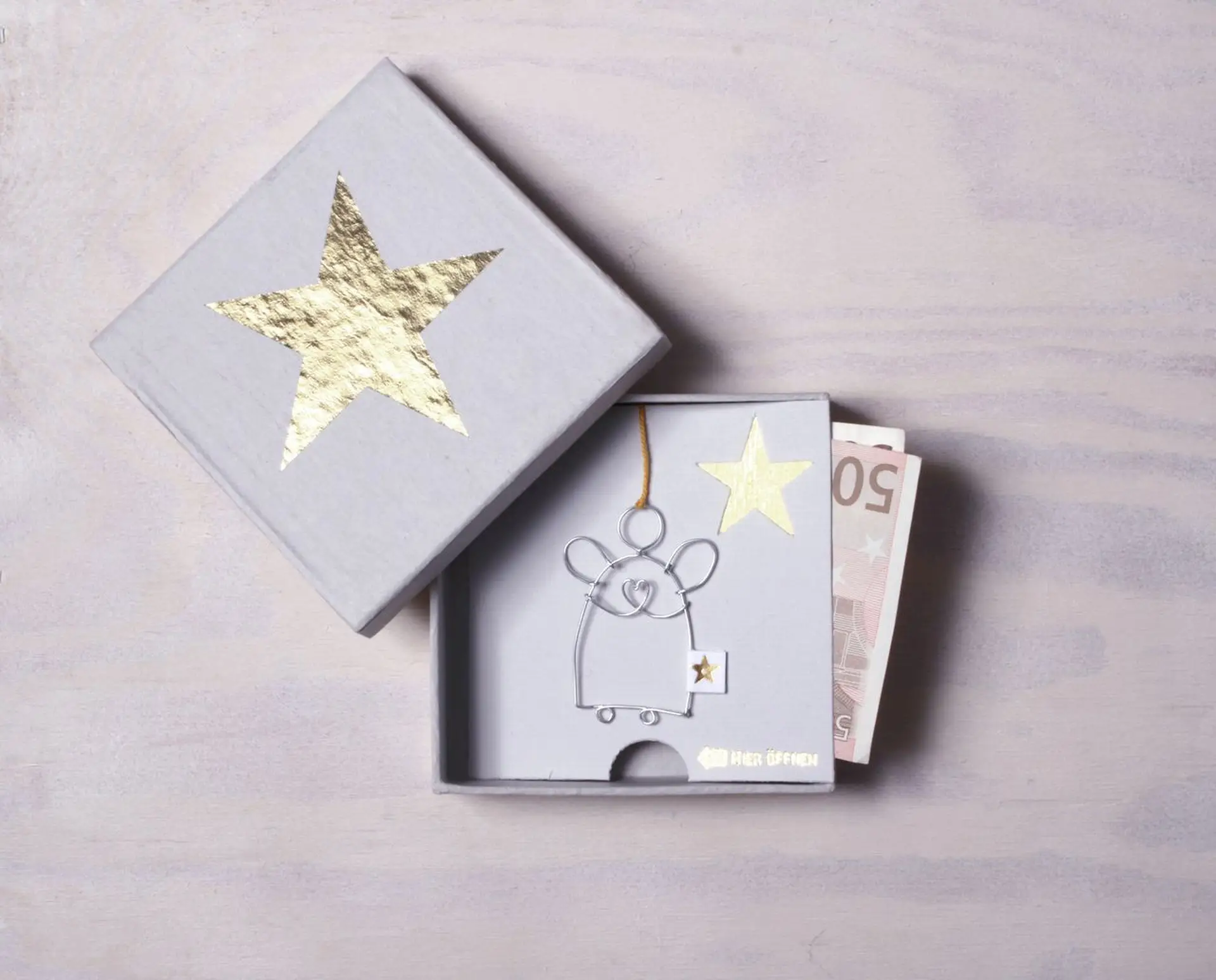 Winter Geldgeschenkbox mit goldenem Stern