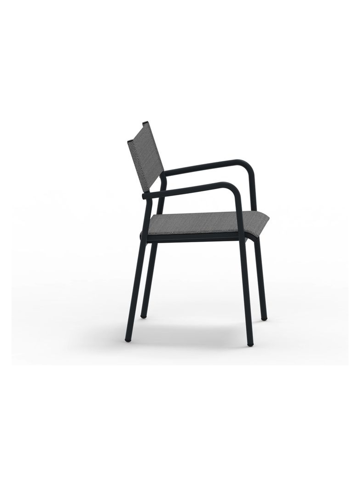 Emma Gartensessel stapelbar Antikgrau / Schwarz