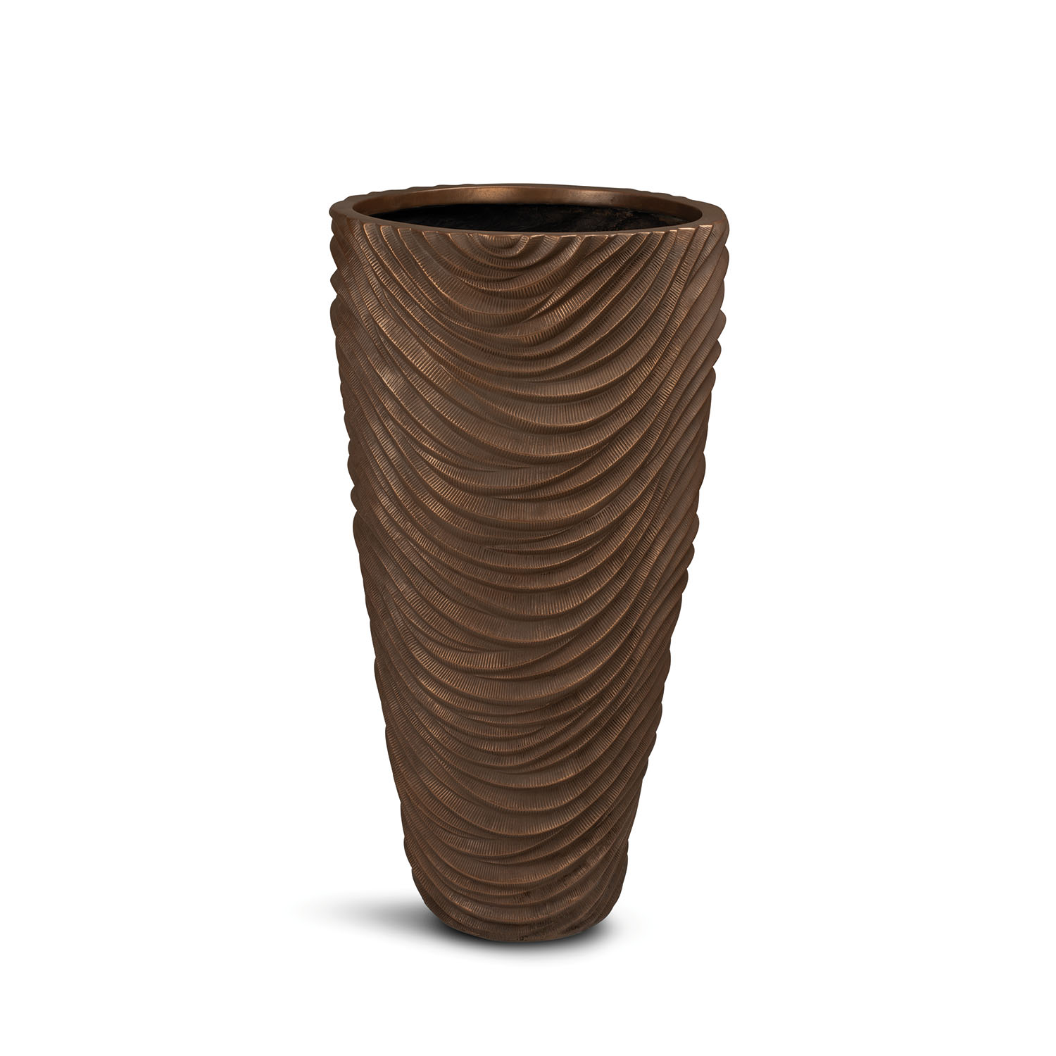 Curved River Bodenvase, Ø 40 cm, Höhe 75 cm Bronze Curved River Bodenvase, Ø 40 cm, Höhe 75 cm Bronze