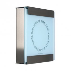 Glasnost Briefkästen Glas bedruckt weiß Nest ohne Beschriftung Glasnost Briefkästen Glas bedruckt weiß Nest ohne Beschriftung