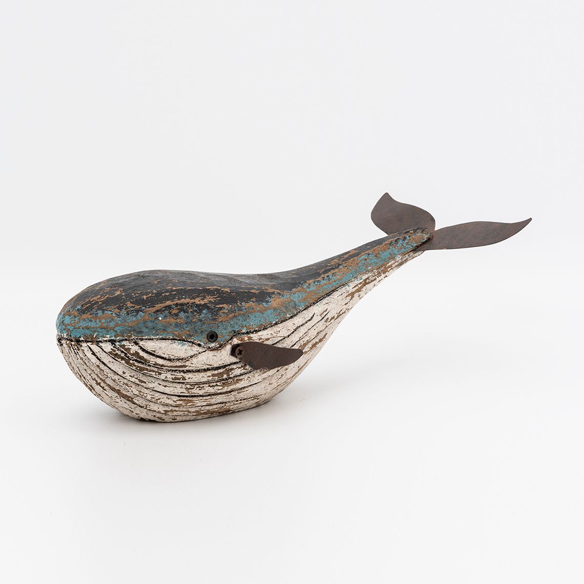 Vintage lackierter Holz und Metallwal