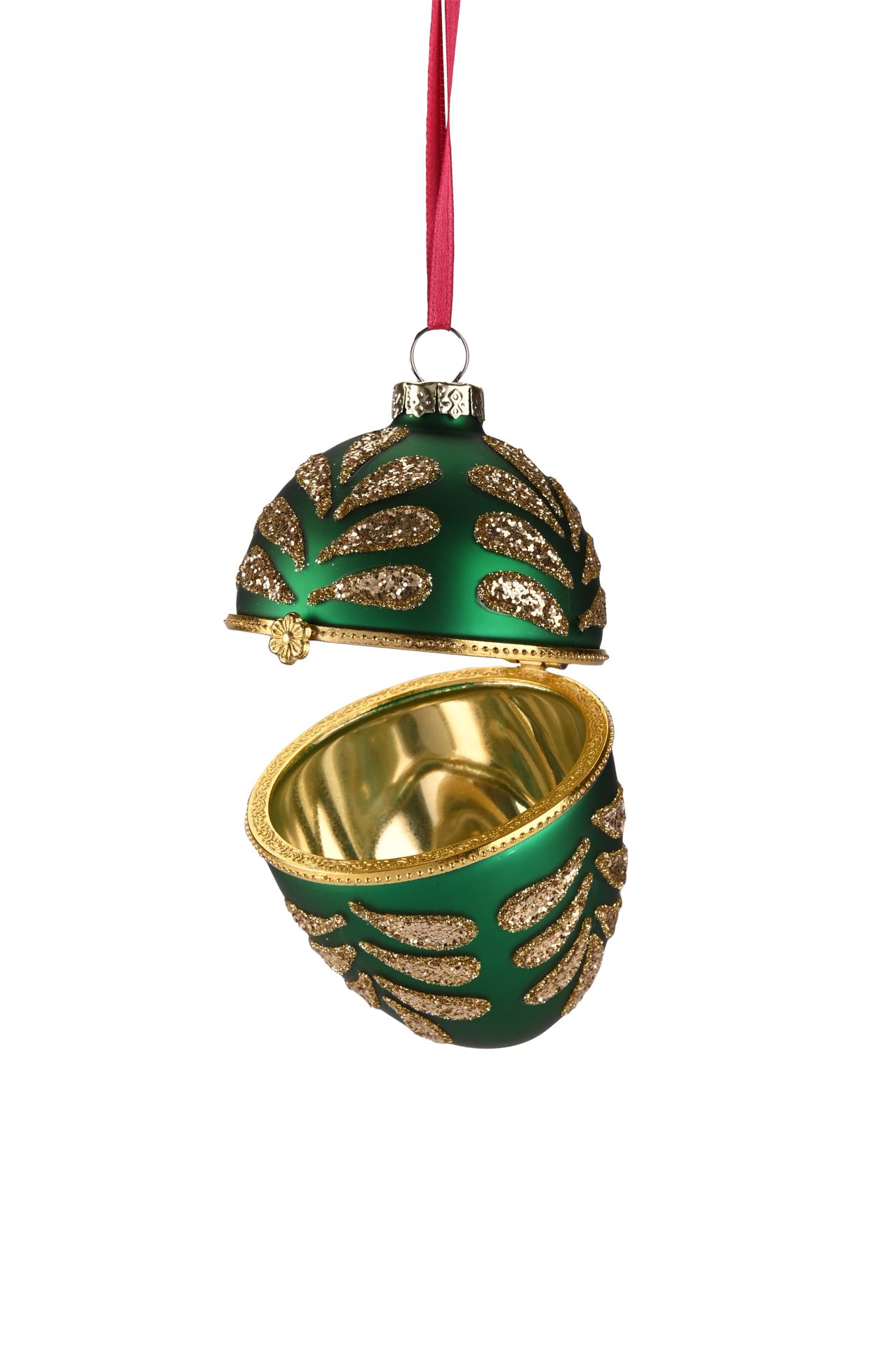 Osteranhänger Ei Grün/Gold – Aufklappbares Deko-Ei Osteranhänger Ei Grün/Gold – Aufklappbares Deko-Ei