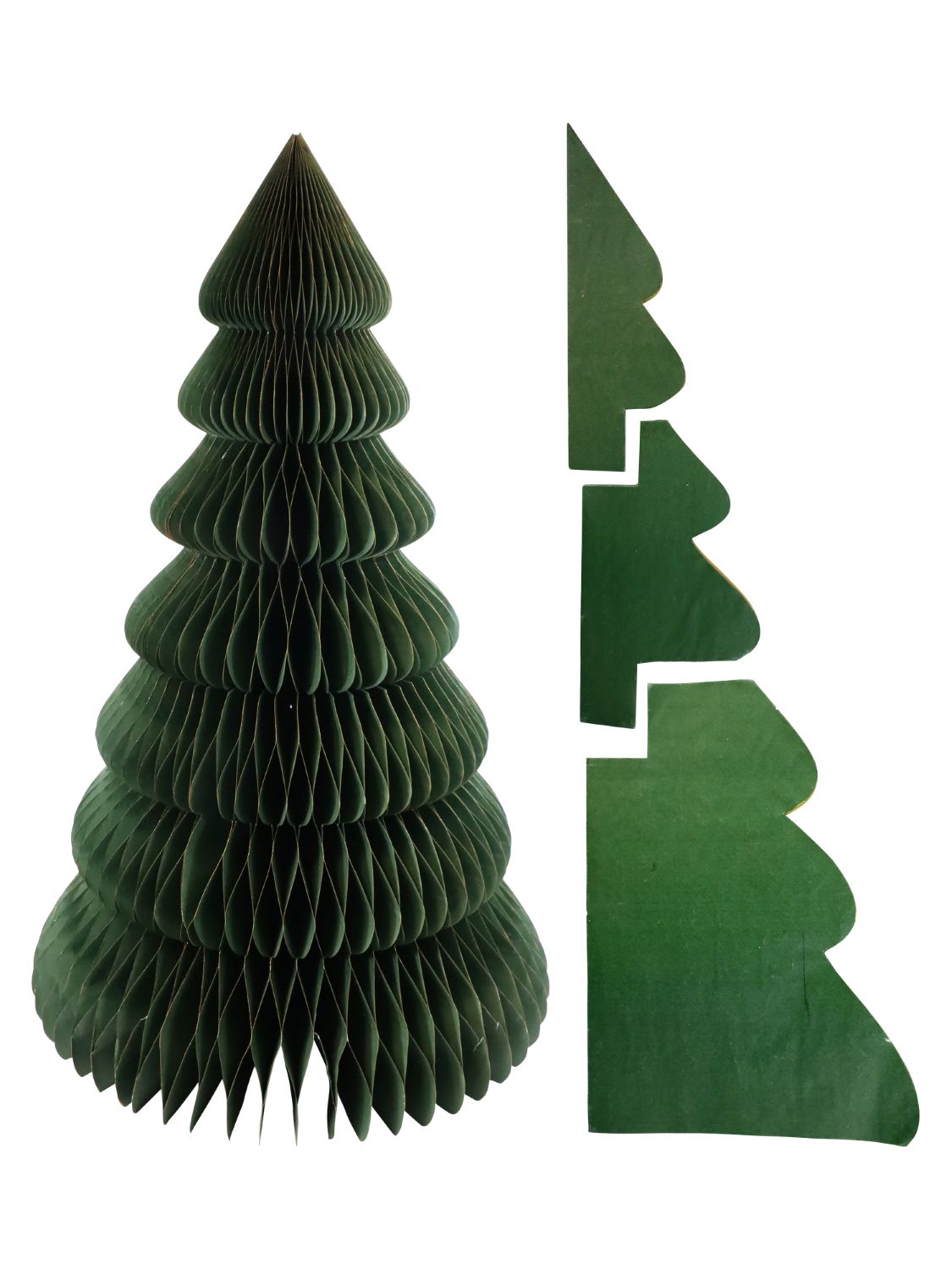 Dekobaum Honeycomb grün – Papier-Weihnachtsbaum H 130 cm Ø 80 cm.jpg HONEYCOMB Papier Weihnachtsbaum faltbar H 130 cm Ø 80 cm – Grün