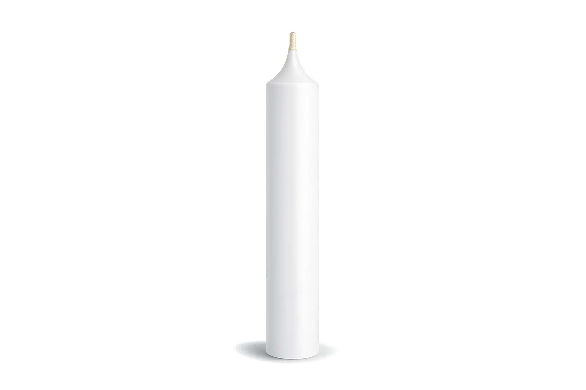 Mini Stabkerze weiß H 10cm Ø 22mm weiß durchgefärbt