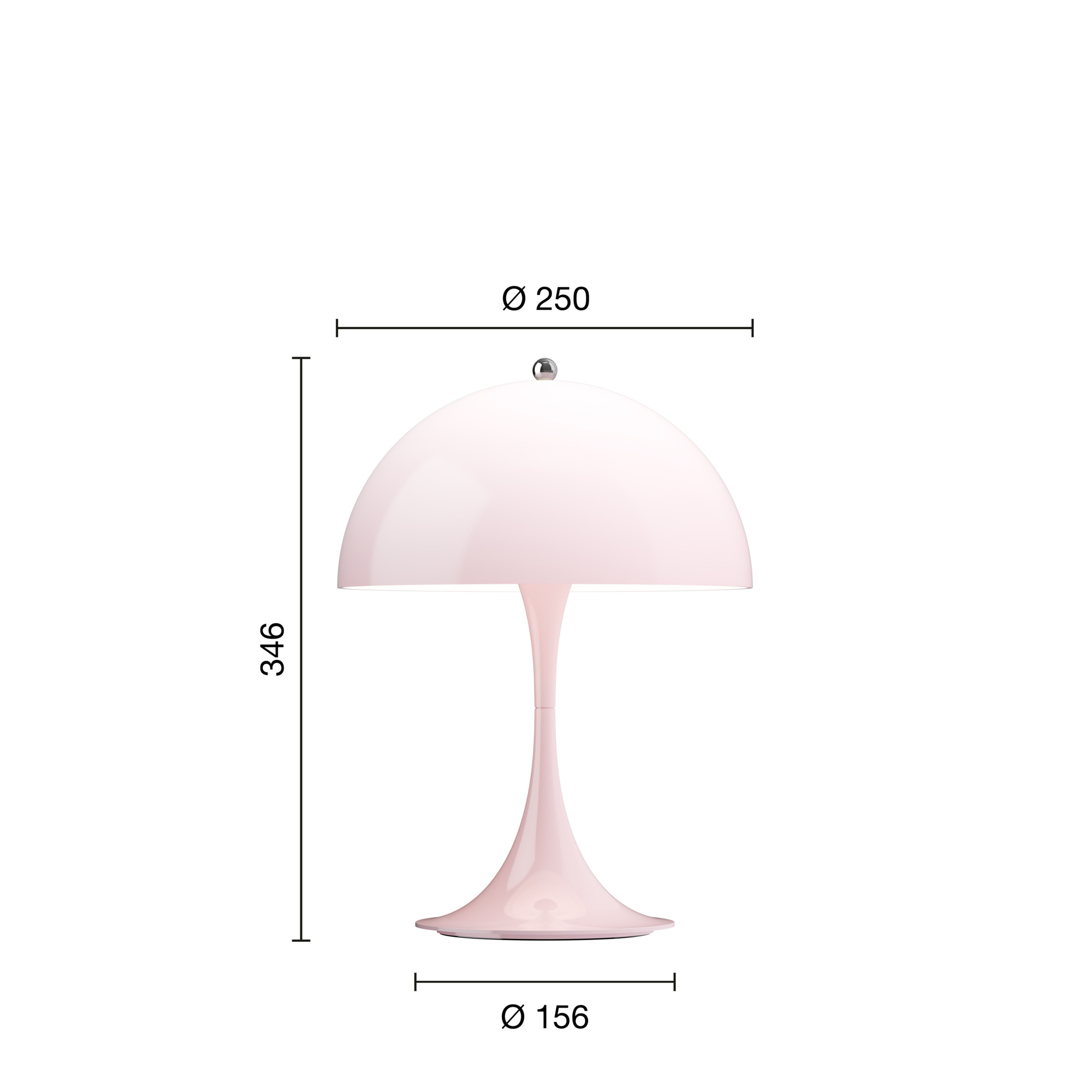 Panthella 250 tragbare Tischleuchte Opal Pale Rose Panthella 250 tragbare Tischleuchte Opal Pale Rose