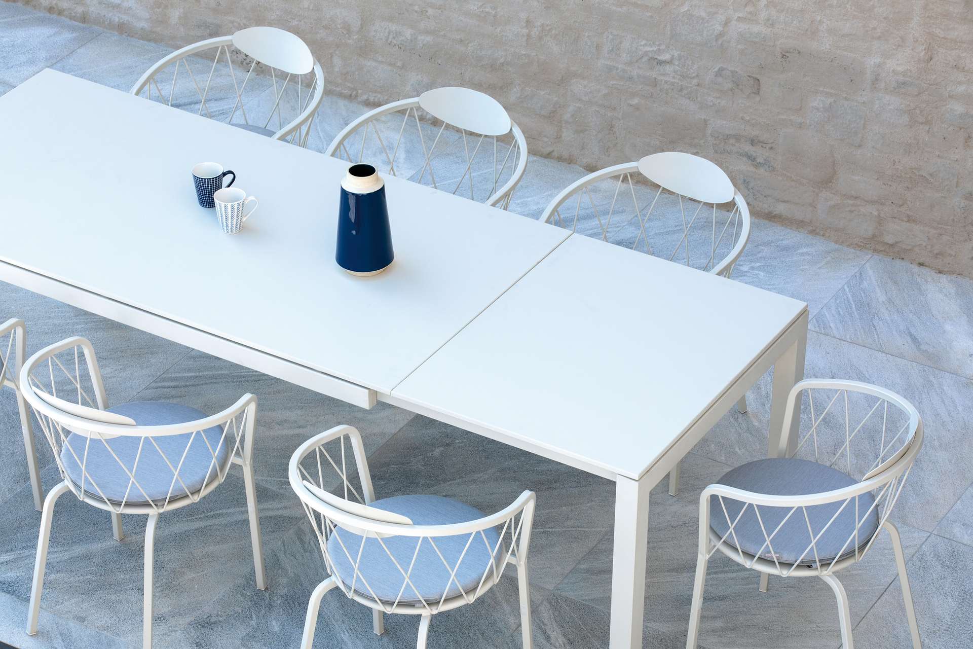 Extia Garten Esstisch ausziehbar Extia Garten Esstisch ausziehbar Mattweiß 180/250x90 cm