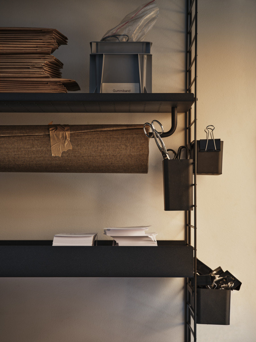 String System Aufbewahrungsbox 3er Set Schwarz