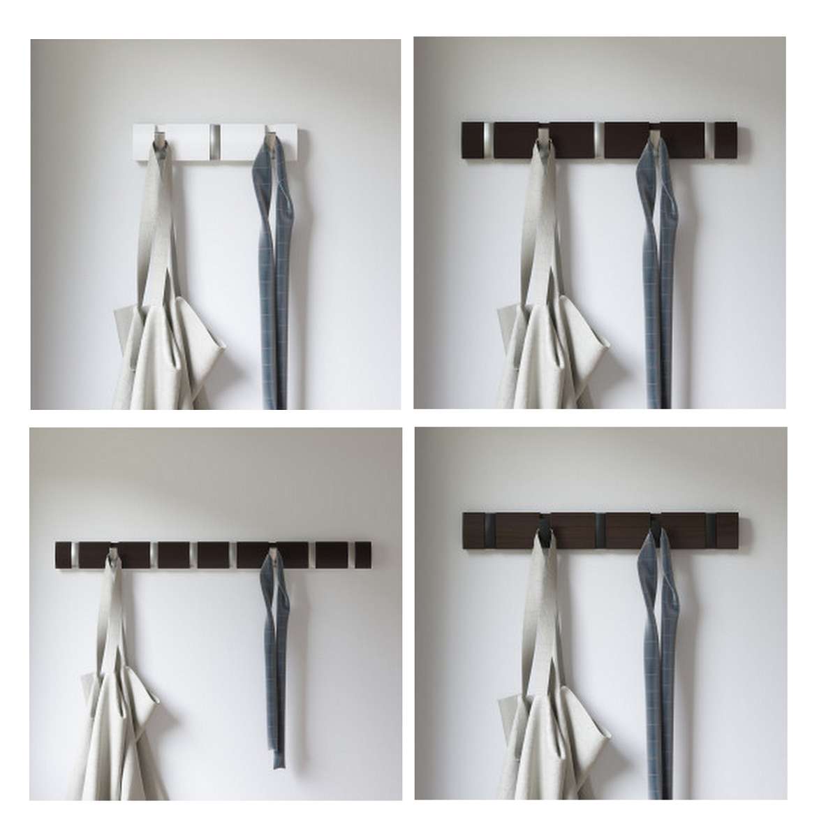 FLIP Garderobenleiste mit ausklappbaren Haken