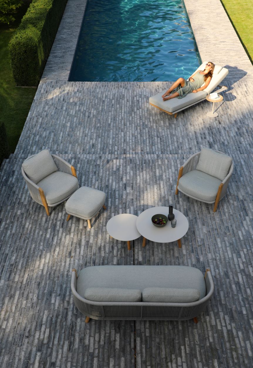 Haven niedriger Outdoor Coffee Tisch Mokka H 28 cm Ø 60 cm