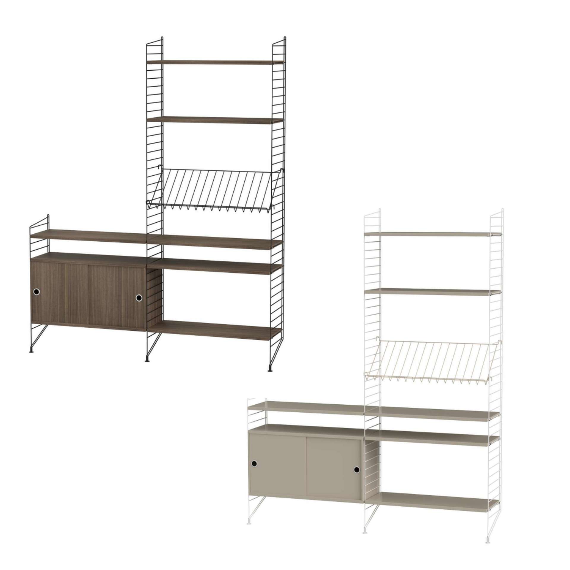 Standregal mit Kommode und Ablagen Schwarz Esche