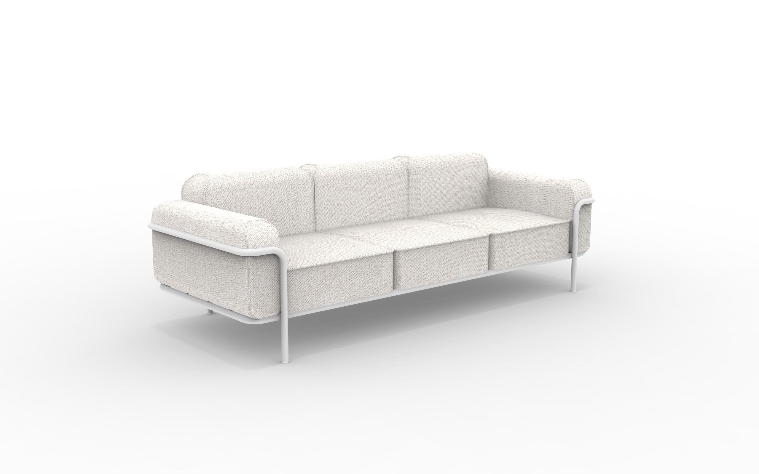 Hug 3-Sitzer Outdoor Sofa- Lounge Möbel Cream, Matt Weiß Hug 3-Sitzer Outdoor Sofa- Lounge Möbel Cream, Matt Weiß