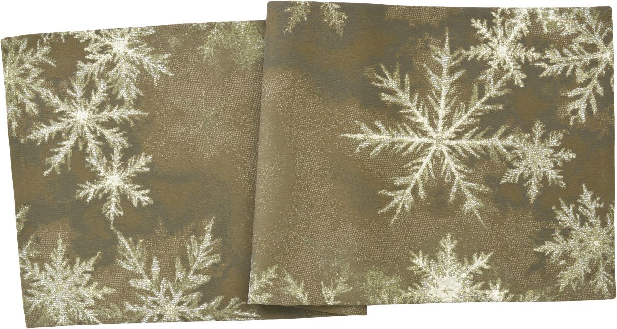 Tischläufer FREDDO 50 × 140 cm – Glänzendes Schneeflocken-Design