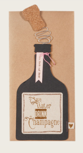 Knallkorken Karte Save Water drink Champagne