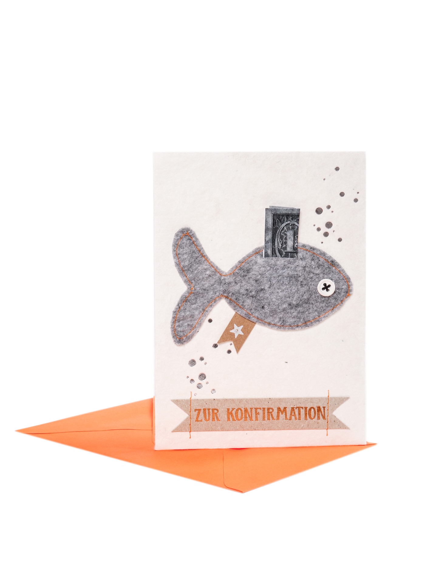 Konfirmationskarte Filzfisch Konfirmationskarte Filzfisch
