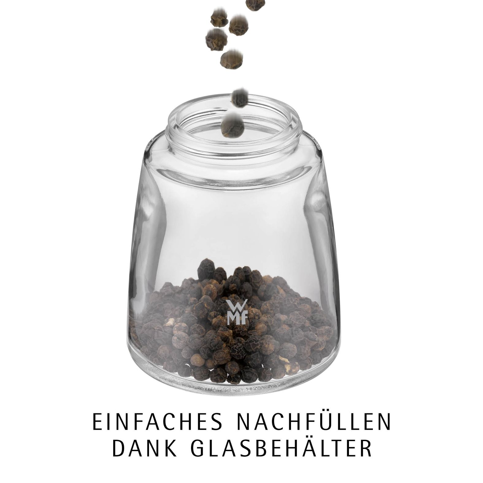 De Luxe Gewürzmühle mit Keramikmahlwerk & Aromaschutzdeckel, 14 cm