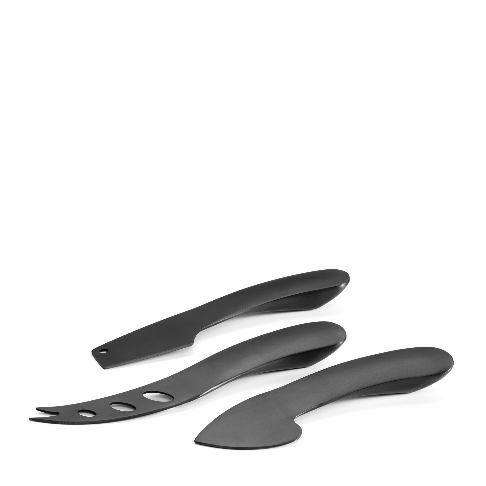 ONYX Modernes Käsemesser Set 3-teilig schwarz - mit markanter PVD-Beschichtung ONYX Modernes Käsemesser Set 3-teilig schwarz - mit markanter PVD-Beschichtung